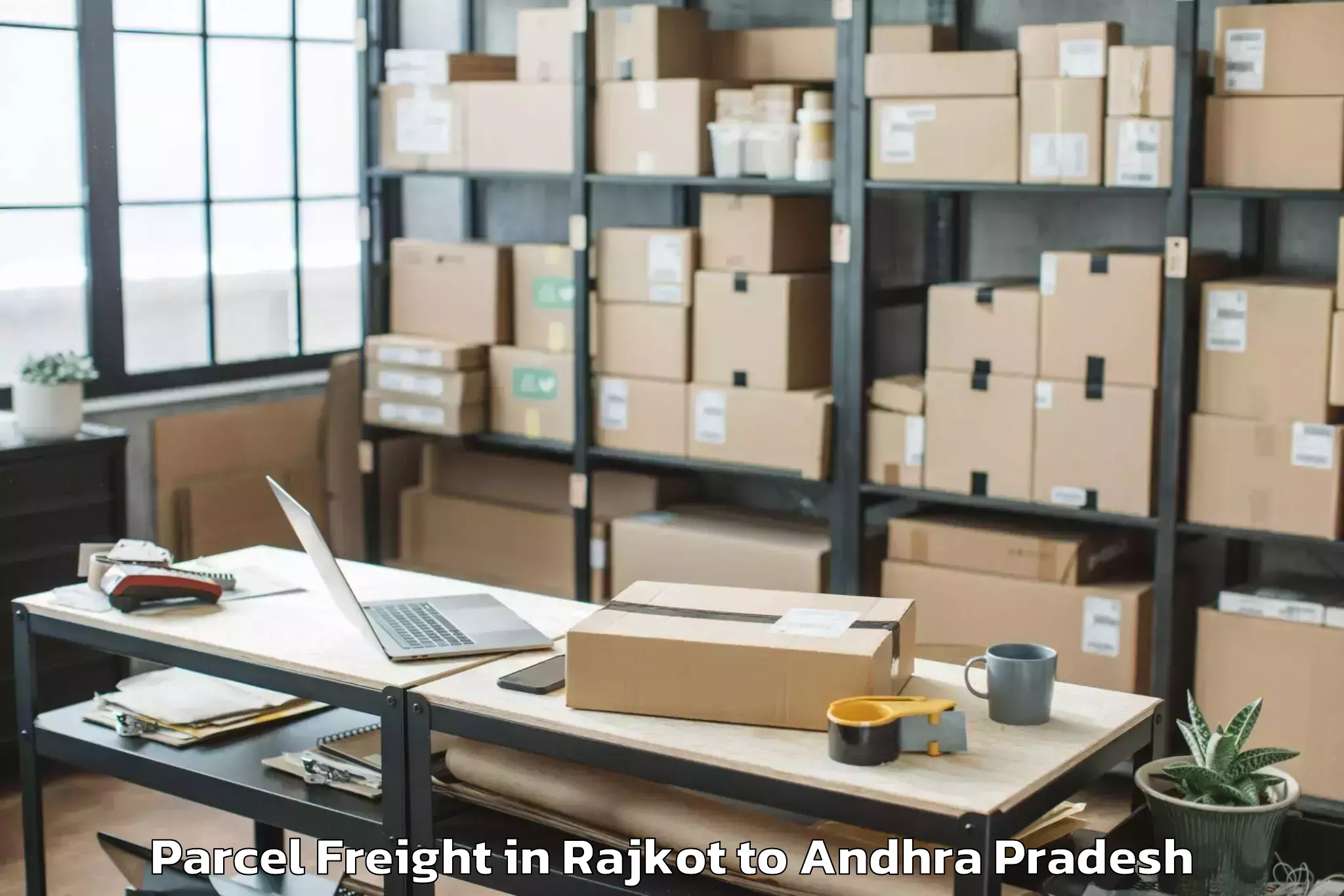 Easy Rajkot to Gollaprollu Parcel Freight Booking